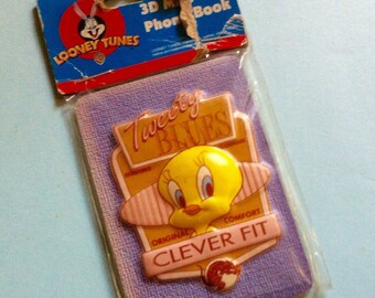 Tweety Magnetic Phone Book. Looney Tunes Stationery. Warner Bros. 3D Phone Book. Tweety Blues. Paper Supplies. Cartoons.