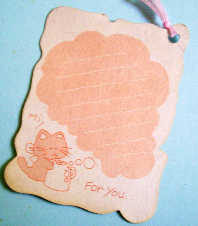 Kawaii Gift Tag Vintage Paper Ephemera Japanese Stationery Sweet Gift Tag Vintage Anime Tag. 80s Bookmark