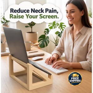 Ergonomic Laptop Stand for Desk,  Dorm Essentials, Tech Neck and Back Pain Relief, Portable Computer Holder, College Study Support