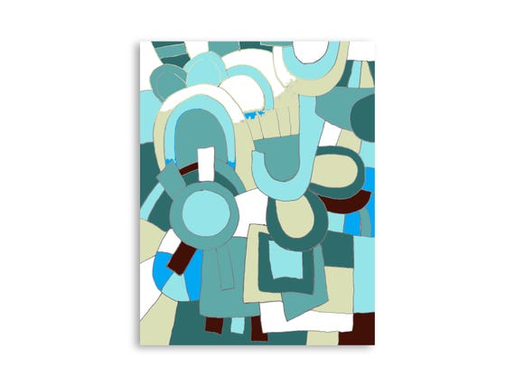 Printable abstract geometric wall art, decorative printable abstract art print