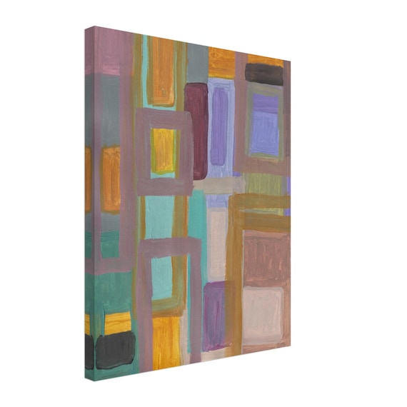 16'' x 20'' Orange Abstract Acrylic Painting Canvas Print, Modern Wall Art