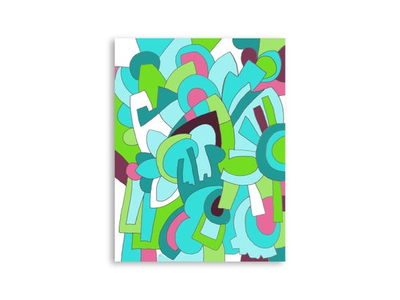 Printable abstract geometric wall art, decorative printable abstract art print