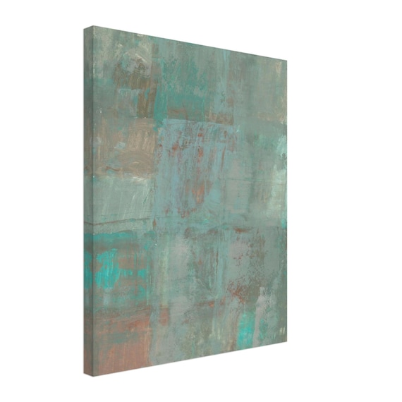 Turquoise Abstract Acrylic Canvas Print - Modern Wall Art - 16x20 Inches