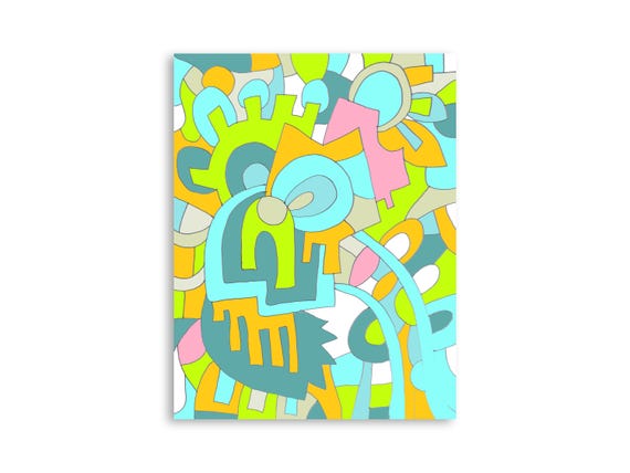 Printable abstract geometric wall art, decorative printable abstract art print