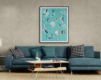 Printable Floral Wall Art: Decorative Flower Illustration (Digital Download)