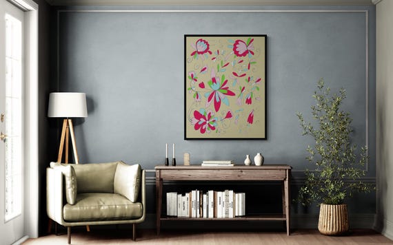 Printable Floral Wall Art: Decorative Flower Illustration (Digital Download)