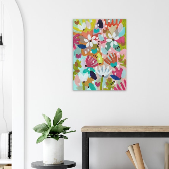 Floral Painting Canvas Print, Charming Wall Art, Decorative Flower Painting Canvas Print