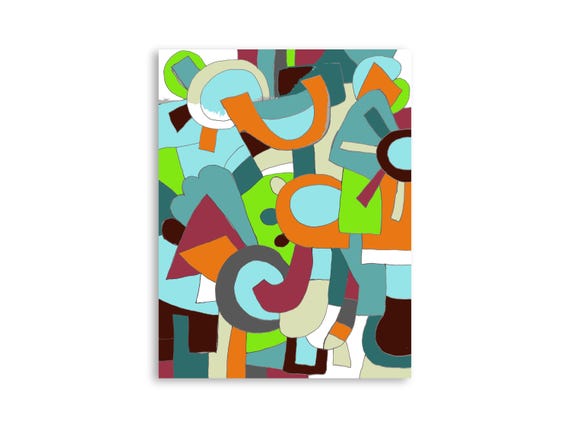 Printable abstract geometric wall art, decorative printable abstract art print