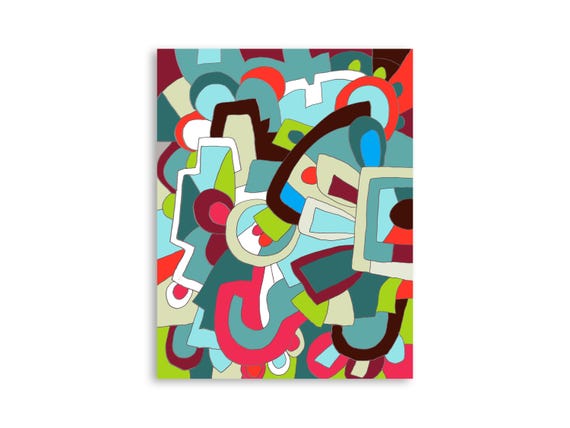 Printable abstract geometric wall art, decorative printable abstract art print