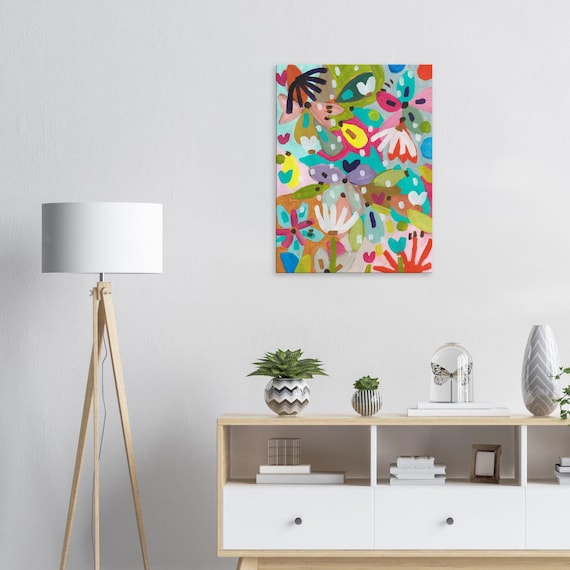 Floral Painting Canvas Print, Charming Wall Art, Decorative Flower Painting Canvas Print