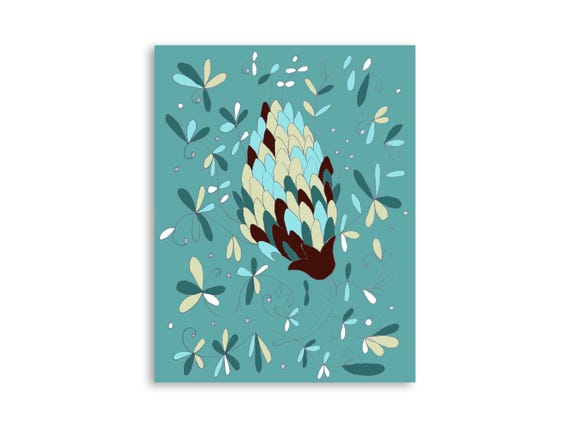 Printable floral wall art, decorative printable flower illustration art print, printable flowers art print