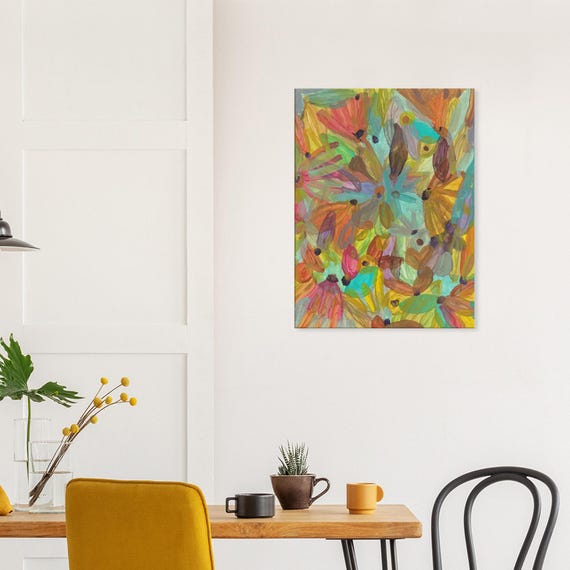 Floral Painting Canvas Print, Charming Wall Art, Decorative Flower Painting Canvas Print