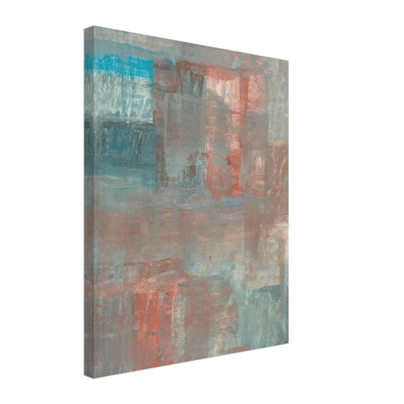 16'' x 20'' Beige Abstract Acrylic Painting Canvas Print, Modern Wall Art