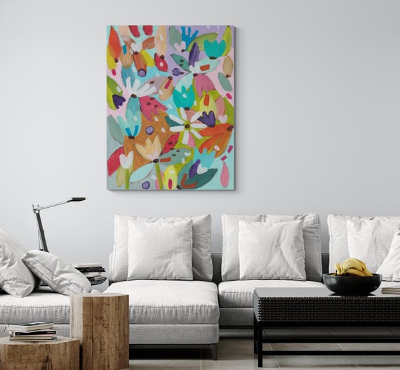 Printable Abstract Flowers Painting, Decorative wall art, Colorful Artwork (Digital Download)