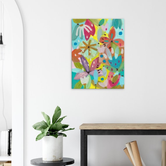 Floral Painting Canvas Print, Charming Wall Art, Decorative Flower Painting Canvas Print