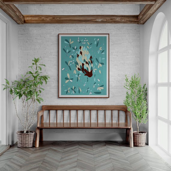 Printable Floral Wall Art: Decorative Flower Illustration (Digital Download)