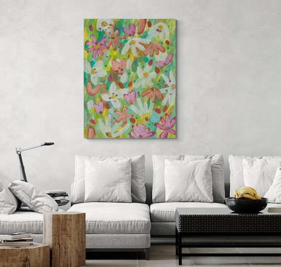 Printable Abstract Flowers Painting, Decorative wall art, Colorful Artwork (Digital Download)