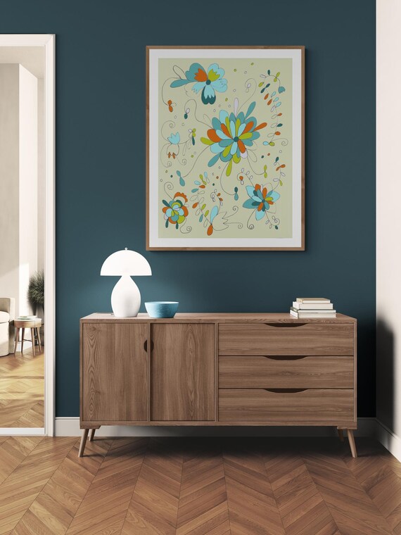 Printable Floral Wall Art: Decorative Flower Illustration (Digital Download)