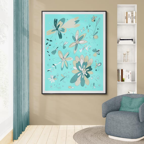 Printable Floral Wall Art: Decorative Flower Illustration (Digital Download)