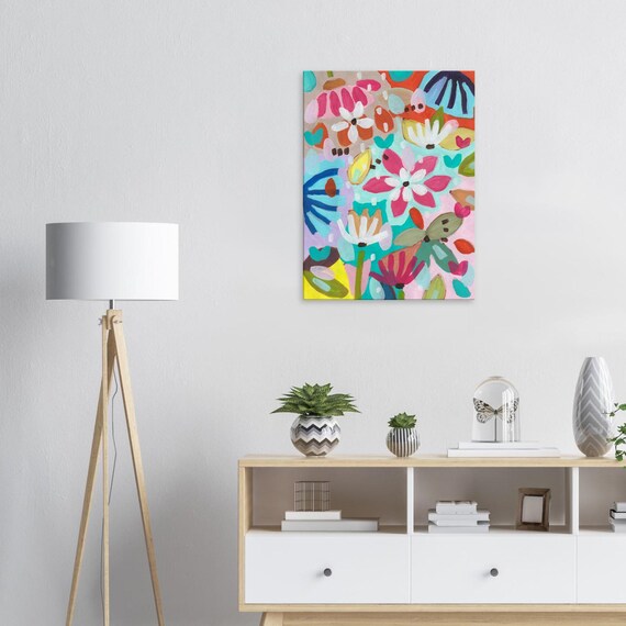 Floral Painting Canvas Print, Charming Wall Art, Decorative Flower Painting Canvas Print