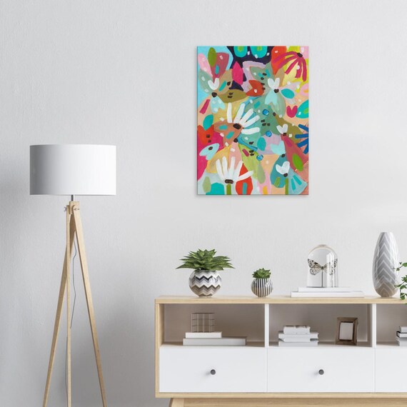 Floral Painting Canvas Print, Charming Wall Art, Decorative Flower Painting Canvas Print