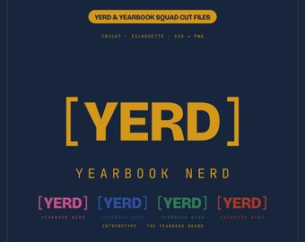YERD Jahrbuch-Nerd SVG-Schnittdateien, Cricut Silhouette Bundle, Jahrbuch-Mitarbeiter-Shirt, Jahrbuch-Team, 12 Designs, Sofort-Download
