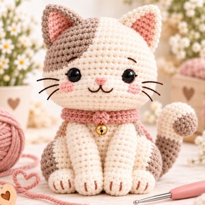 Cute Cat Amigurumi Crochet Pattern PDF, Beginner Friendly Cat Crochet Pattern, DIY Plush Kitty, Instant Download