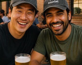 Gorra vintage bordada con diseño de turista cervecero, regalo para amantes de la cerveza artesanal (sarga de algodón).