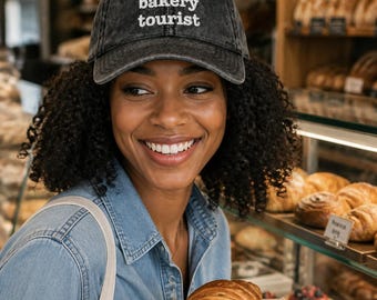 Gorro de sarga de algodón bordado con la frase "Tienda de panadería", regalo divertido para panaderos, gorro para amantes de la comida.