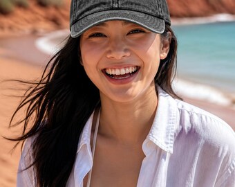 Gorra de turista playero, regalo divertido para vacaciones, gorra vintage bordada para papá, gorra de sarga desgastada