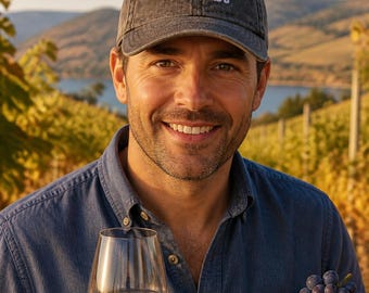 Gorro de algodón lavado estilo vintage para turista del vino, bordado, ideal para amantes del vino.