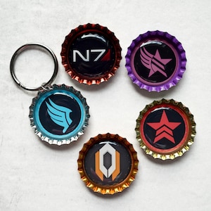 Mass Effect Symbol Keychain • Paragon, Renegade, Paragade, Cerberus, Systems Alliance, N7, Andromeda Initiative
