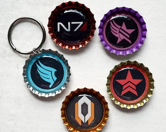 Mass Effect Symbol Keychain • Paragon, Renegade, Paragade, Cerberus, Systems Alliance, N7, Andromeda Initiative