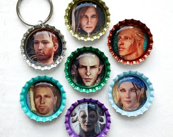 Dragon Age Character Keychain • Morrigan, Alistair, Leliana, Zevran, Anders, Fenris, Cullen, Solas, The Iron Bull, Varric, Cassandra, & More