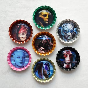 Mass Effect Character Magnet • Choose your Favorite • Garrus, Tali, Thane, Kaidan, Liara, EDI, Mordin, Legion, Female Shepard, Wrex, & More