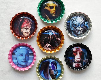 Mass Effect Character Magnet • Choose your Favorite • Garrus, Tali, Thane, Kaidan, Liara, EDI, Mordin, Legion, Female Shepard, Wrex, & More