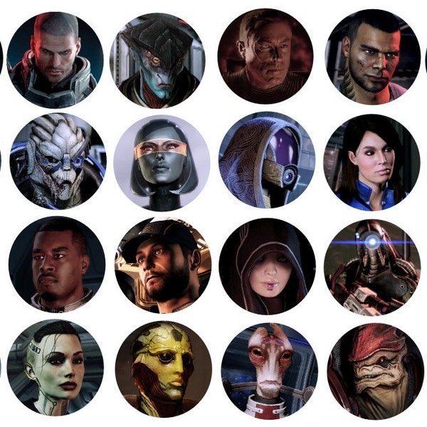 Mass Effect Keychains, Choose your Favorite Character, Garrus, Tali, Thane, Kaidan, Liara, Mordin, Legion, Female Shepard, Wrex, ME2, ME3