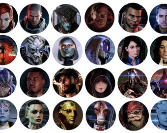 Mass Effect Magnets, Choose your Favorite Character, Garrus, Tali, Thane, Kaidan, Liara, EDI, Mordin, Legion, Female Shepard, Wrex, ME2, ME3