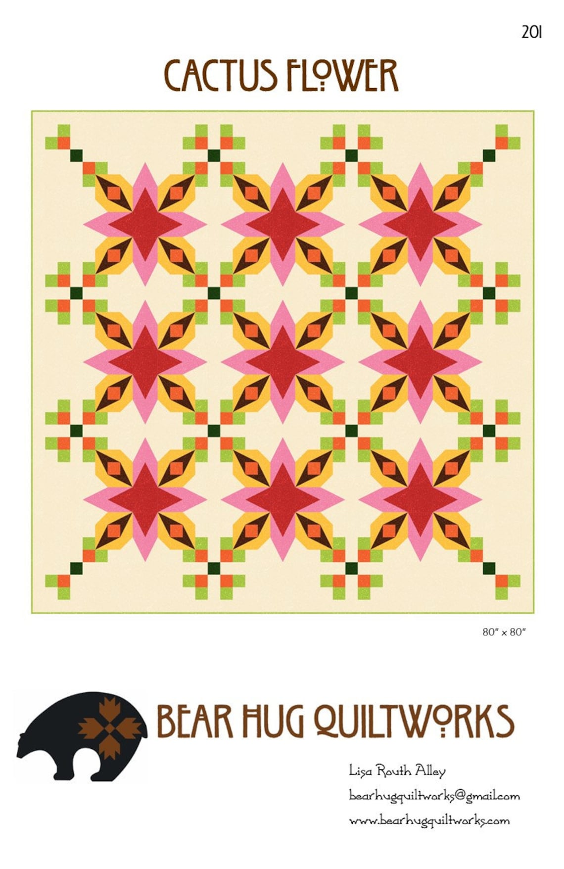 Cactus Flower Quilt Pattern Etsy
