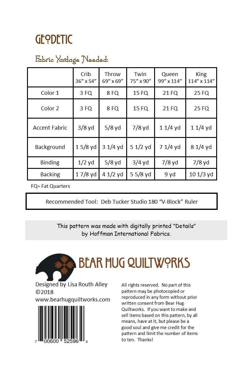 Geodetic Quilt Pattern - Etsy