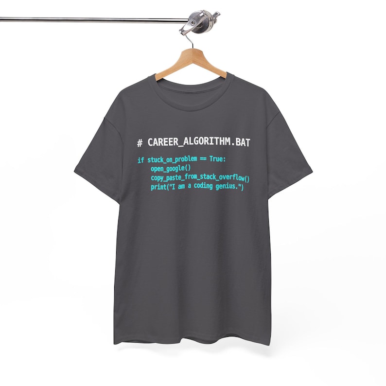 Funny Python Coding T-Shirt, Software Engineer Gift, Stack Overflow Programmer Humor Tee, Computer Science Nerd Shirt, Coding Genius image 1
