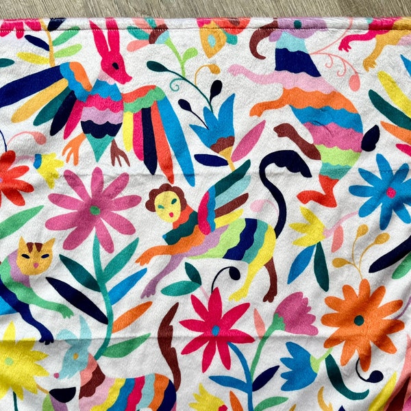 Blanket: MEXICAN Otomi. Mexico minky baby blanket, lovey, or child or adult throw blanket. Colorful home decor. Baby shower gift.