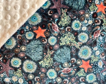 Tide Pool Minky Lovey: Ocean Life Security Blanket for Baby