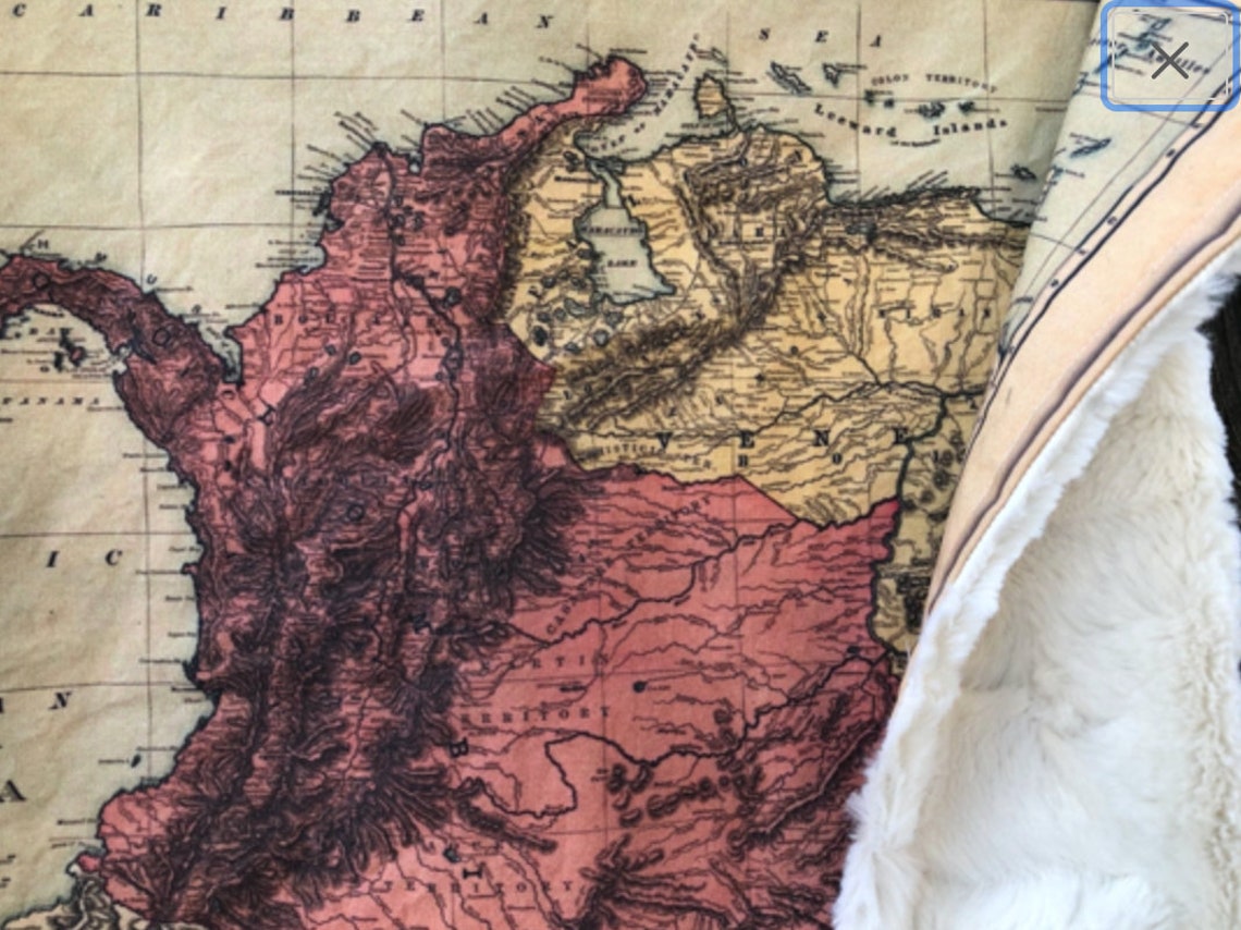 COLOMBIA and VENEZUELA Map lovey small security blanket ...