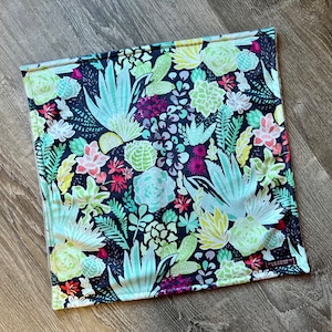 DESERT Floral Lovey. Small minky security blanket for baby or toddler. 17 by 17 inch. Cactus keepsake, home decor, baby shower gift.