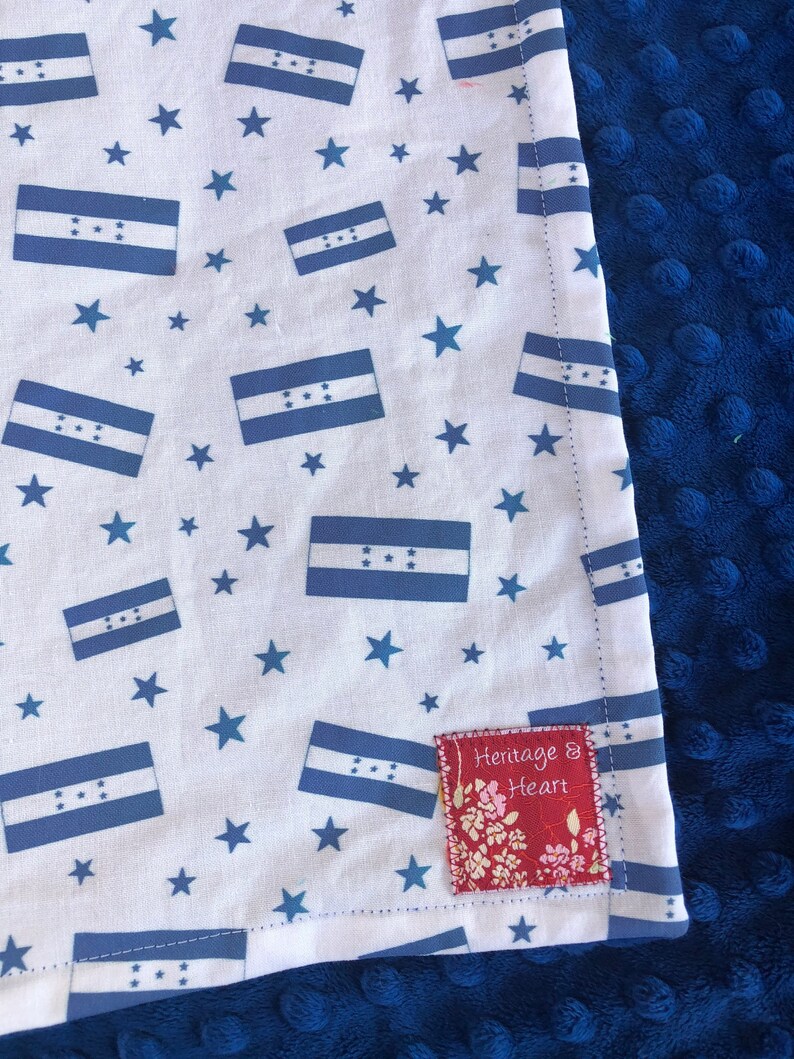 HONDURAS Flag minky blanket Honduran keepsake Etsy