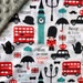 LONDON minky blanket or lovey - baby blanket - minky and faux fur throw - Big Ben, double-decker bus - baby shower gift - made to order 