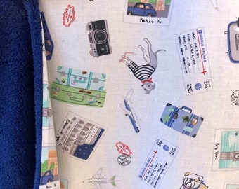 EUROPE baby blanket - travel and dog minky blanket - 35 by 40 inches - baby cuddle blanky - European adventure crib or stroller blanket