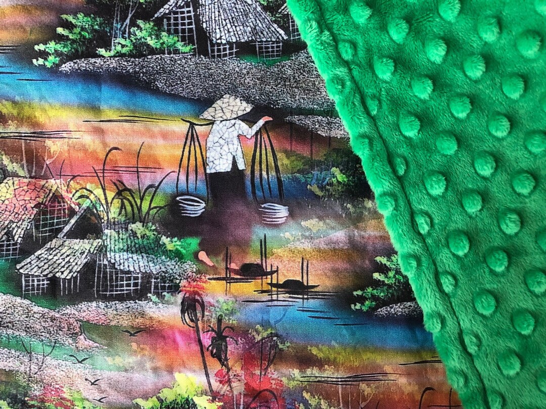 VIETNAM Minky Blanket or Lovey. Asian Baby Blanket. Viet Nam Etsy