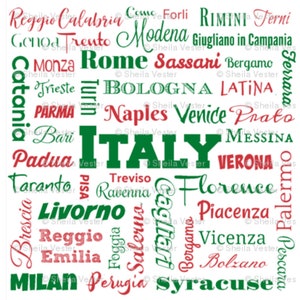 ITALY Cities fabric - ready to ship - fat quarters - high quality cotton - Italian - great for face masks/covers, quilts, pillows, sewing
